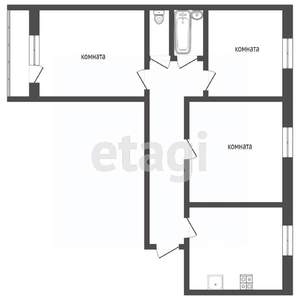 3-к квартира, вторичка, 64м2, 1/9 этаж