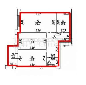 2-к квартира, сданный дом, 60м2, 13/16 этаж