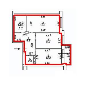 2-к квартира, строящийся дом, 60м2, 16/16 этаж