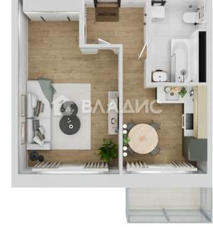 1-к квартира, вторичка, 38м2, 6/12 этаж