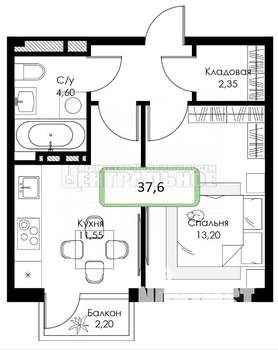 1-к квартира, сданный дом, 38м2, 5/15 этаж