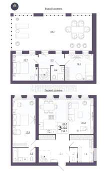 3-к квартира, вторичка, 154м2, 16/16 этаж