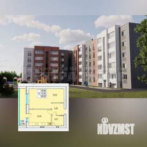 1-к квартира, вторичка, 41м2, 2/5 этаж