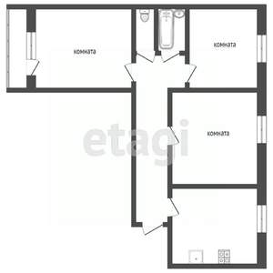 3-к квартира, вторичка, 64м2, 1/9 этаж