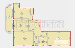 3-к квартира, вторичка, 94м2, 6/10 этаж