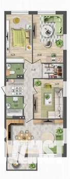 3-к квартира, вторичка, 93м2, 2/18 этаж