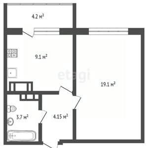 1-к квартира, вторичка, 36м2, 5/10 этаж