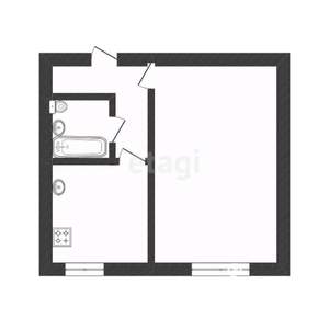 1-к квартира, вторичка, 28м2, 8/9 этаж