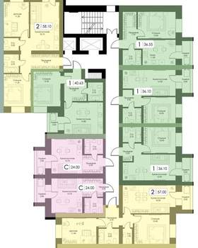 2-к квартира, вторичка, 58м2, 6/10 этаж