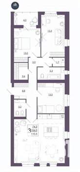 3-к квартира, строящийся дом, 111м2, 12/16 этаж