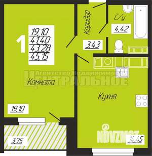 1-к квартира, вторичка, 45м2, 5/10 этаж