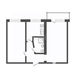 2-к квартира, вторичка, 44м2, 2/5 этаж
