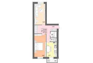 2-к квартира, строящийся дом, 68м2, 1/10 этаж