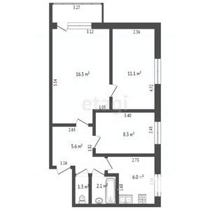 3-к квартира, вторичка, 51м2, 5/5 этаж