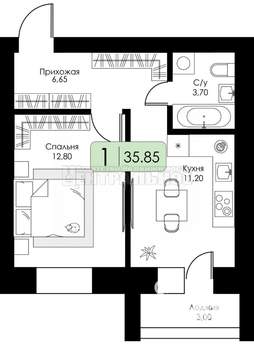 1-к квартира, вторичка, 30м2, 10/10 этаж