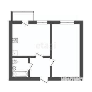 1-к квартира, вторичка, 30м2, 1/10 этаж