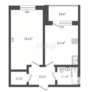 1-к квартира, вторичка, 41м2, 7/10 этаж