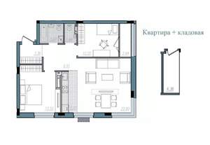 3-к квартира, строящийся дом, 70м2, 2/14 этаж