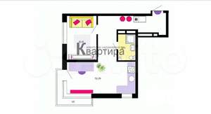 1-к квартира, вторичка, 49м2, 7/16 этаж