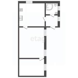 2-к квартира, вторичка, 50м2, 1/1 этаж