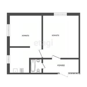 2-к квартира, вторичка, 40м2, 1/9 этаж