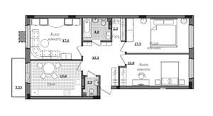 3-к квартира, вторичка, 91м2, 12/16 этаж