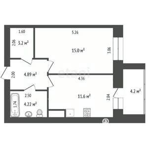 1-к квартира, вторичка, 39м2, 3/10 этаж