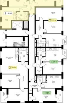 2-к квартира, вторичка, 58м2, 2/15 этаж