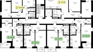 1-к квартира, строящийся дом, 42м2, 5/15 этаж