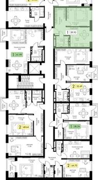 1-к квартира, строящийся дом, 40м2, 3/15 этаж