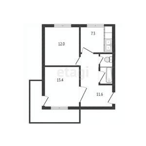 2-к квартира, вторичка, 52м2, 14/14 этаж