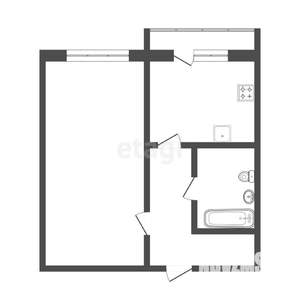 1-к квартира, вторичка, 40м2, 1/10 этаж