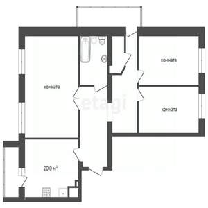 3-к квартира, вторичка, 102м2, 4/6 этаж