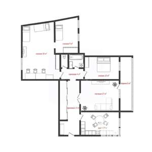 4-к квартира, вторичка, 86м2, 9/9 этаж