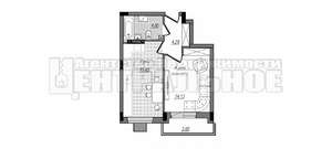 1-к квартира, вторичка, 42м2, 2/16 этаж