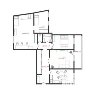 4-к квартира, вторичка, 86м2, 9/9 этаж