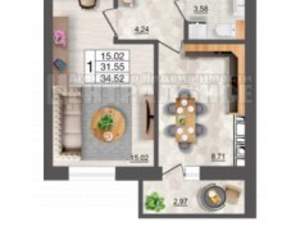1-к квартира, вторичка, 35м2, 10/10 этаж
