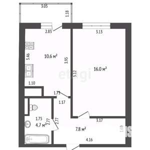 1-к квартира, вторичка, 39м2, 5/11 этаж