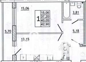 1-к квартира, вторичка, 43м2, 3/10 этаж