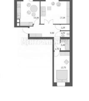 2-к квартира, вторичка, 65м2, 2/10 этаж
