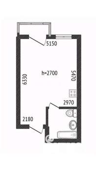 Студия квартира, вторичка, 37м2, 6/16 этаж