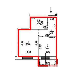 1-к квартира, строящийся дом, 40м2, 14/16 этаж