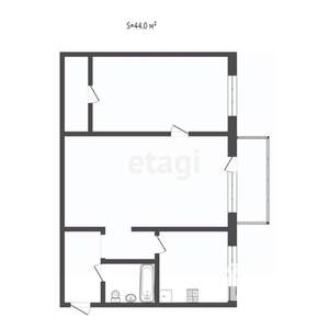 2-к квартира, вторичка, 46м2, 4/5 этаж