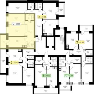 2-к квартира, вторичка, 63м2, 10/10 этаж