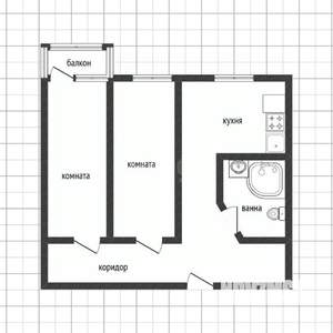 2-к квартира, вторичка, 40м2, 3/4 этаж