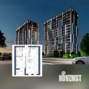 1-к квартира, вторичка, 53м2, 5/16 этаж