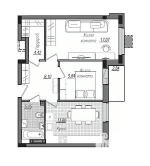 2-к квартира, строящийся дом, 61м2, 11/16 этаж