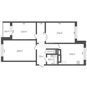 3-к квартира, вторичка, 93м2, 1/10 этаж