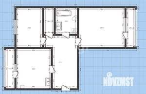 2-к квартира, вторичка, 71м2, 1/3 этаж