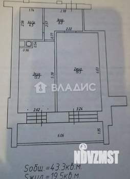 1-к квартира, вторичка, 44м2, 9/10 этаж